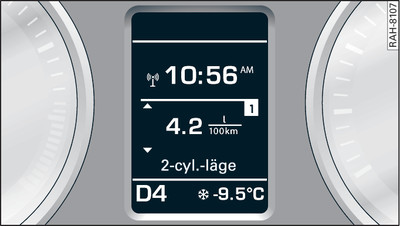 Kombiinstrument: indikering av 2-cylinderläge